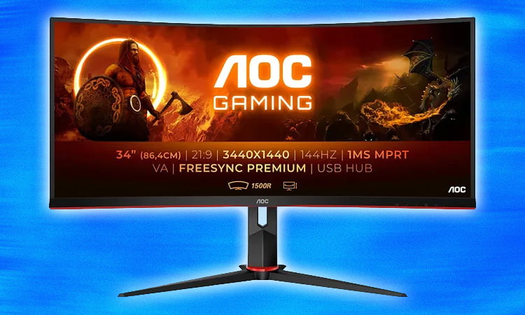 AOC Gaming U34G3XM - Moniteur WQHD 34 Pouces, MPRT 1 ms, 144 Hz, FreeSync  Premium, HDR10 (3440x1440, HDMI, DisplayPort) Noir : : Informatique